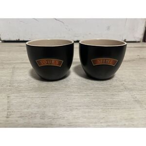 Baileys Irish Cream Yours And Mine Cups‎ Bowls 8oz Set Of 2 Ceramic Black